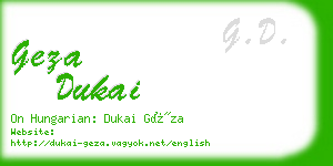 geza dukai business card